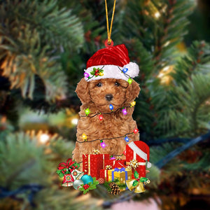 Ornament- RED Miniature Poodle-Dog Be Christmas Tree Hanging Ornament, Happy Christmas Ornament, Car Ornament