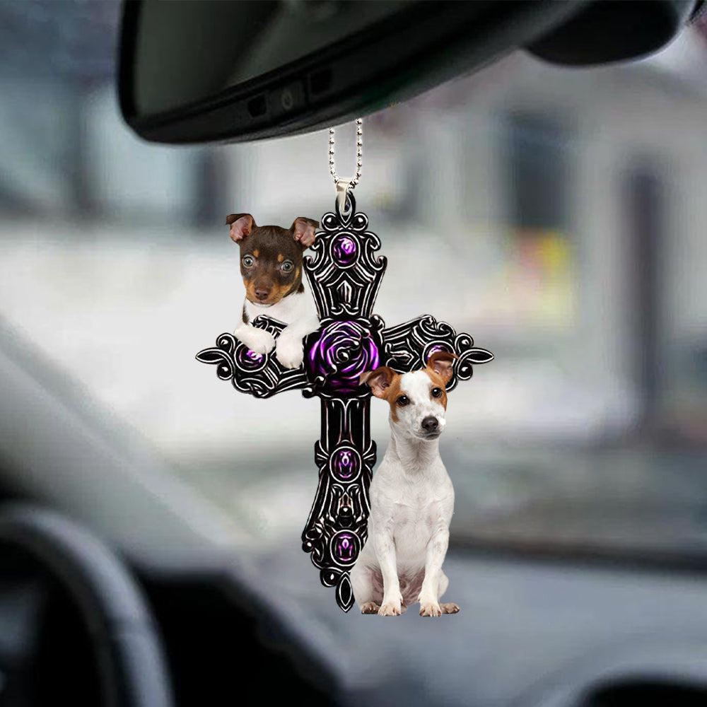 Rat Terrier Pray For God Car Hanging Ornament Dog Pray For God Ornament Godmerch