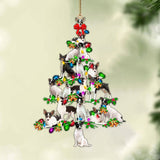 Ornament- Rat terrier-Christmas Tree Lights-Two Sided Ornament, Happy Christmas Ornament, Car Ornament