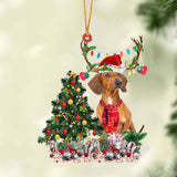 Godmerch- Ornament- Red Dachshund-Christmas Tree Gift Hanging Ornament, Happy Christmas Ornament, Car Ornament