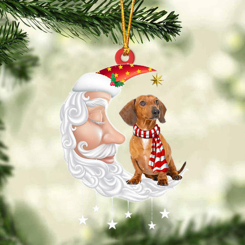 Red Dachshund With Santa Christmas Ornament Dog Christmas Ornament