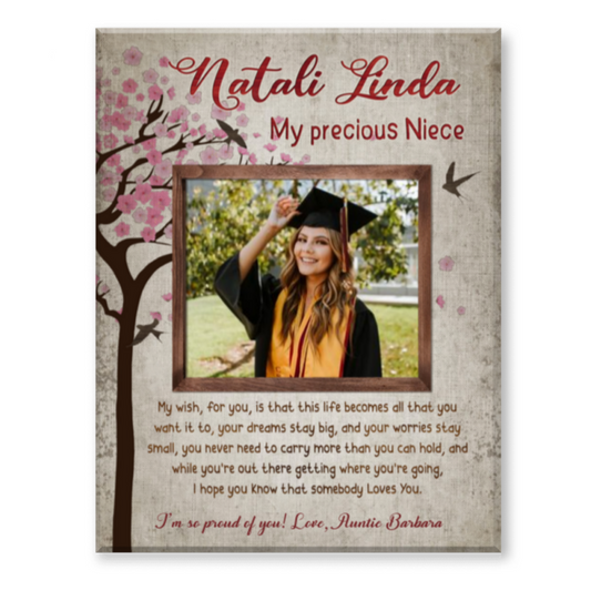 Graduation Gift For Niece, Graduation Gift For Her, Niece Graduation Canvas Gift