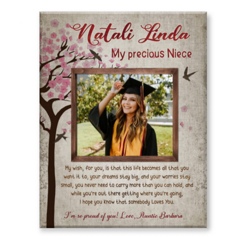 Graduation Gift For Niece, Graduation Gift For Her, Niece Graduation Canvas Gift