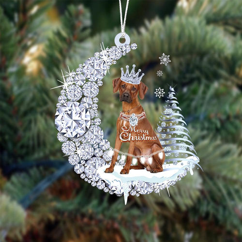 Rhodesian Ridgeback Diamond Moon Merry Christmas Ornament Christmas Gift For Dog Lover