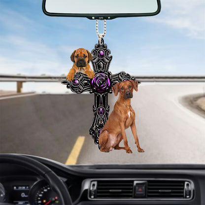 Rhodesian Ridgeback Pray For God Car Hanging Ornament Dog Pray For God Ornament Godmerch