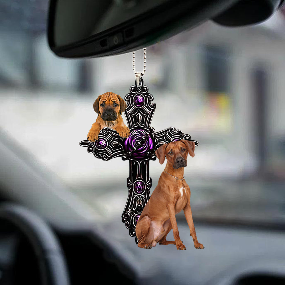 Rhodesian Ridgeback Pray For God Car Hanging Ornament Dog Pray For God Ornament Godmerch