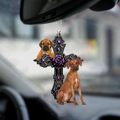 Rhodesian Ridgeback Pray For God Car Hanging Ornament Dog Pray For God Ornament Godmerch