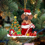 Godmerch- Rhodesian Ridgeback Gift Bag Merry Christmas Ornament Dog Ornament, Car Ornament, Christmas Ornament
