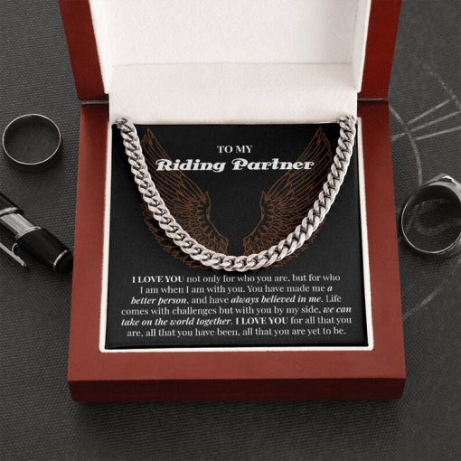 Riding Partner Gift, Cuban Link Chain Necklace For My Boyfriend, Gift For Husband, Riding Partner Gift For Man, Motorcyclist Gift For Him. - TGV