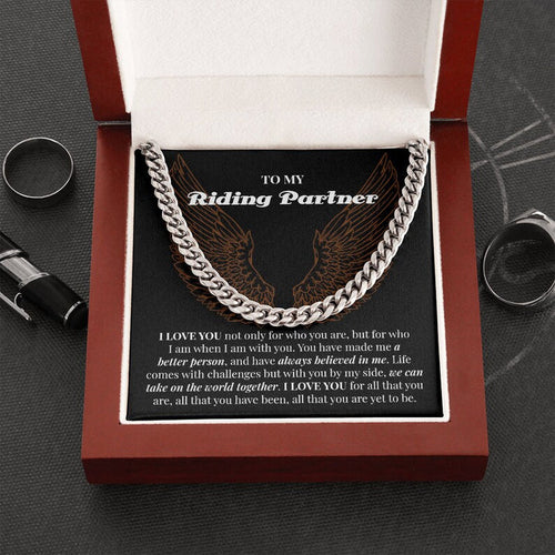 Riding Partner Gift, Cuban Link Chain Necklace For My Boyfriend, Gift For Husband, Riding Partner Gift For Man, Motorcyclist Gift For Him. - TGV