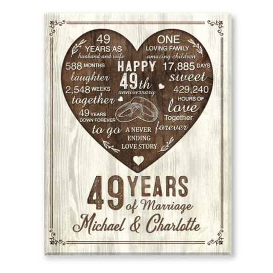 49th Year Anniversary Gift, 49th Wedding Anniversary Gift For Husband, 49 Year Anniversary Gift For Wife