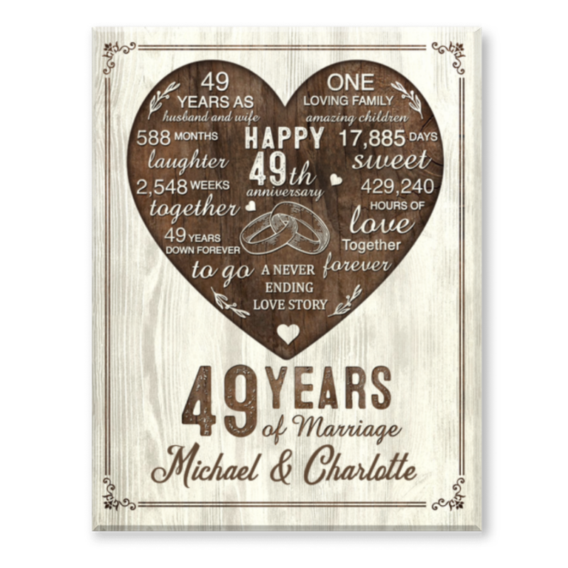 49th Year Anniversary Gift, 49th Wedding Anniversary Gift For Husband, 49 Year Anniversary Gift For Wife