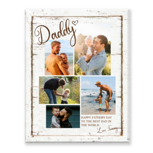 Father’s Day Photo Gift, Printable Dad Birthday Collage, Custom Gift For Dad, Daddy Photo Canvas Art