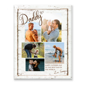 Father’s Day Photo Gift, Printable Dad Birthday Collage, Custom Gift For Dad, Daddy Photo Canvas Art