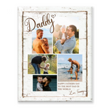 Father’s Day Photo Gift, Printable Dad Birthday Collage, Custom Gift For Dad, Daddy Photo Canvas Art