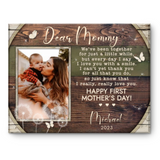 First Mother’s Day Photo Canvas, 1st Mother’s Day Gift from Baby, Dear Mommy Poem Mothers Day Gift, Personalized First Mother’s Day