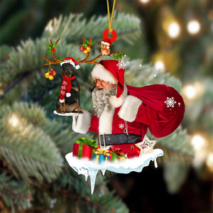Rottweiler 2 And Santa Claus Christmas Ornament Godmerch