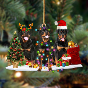 Godmerch- Ornament- Rottweiler-Christmas Dog Friends Hanging Ornament, Happy Christmas Ornament, Car Ornament