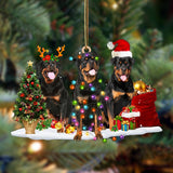 Godmerch- Ornament- Rottweiler-Christmas Dog Friends Hanging Ornament, Happy Christmas Ornament, Car Ornament