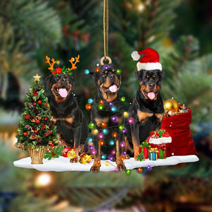 Rottweiler-Christmas Dog Friends Hanging Ornament