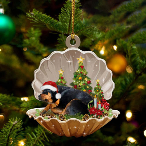 Ornament- Rottweiler-Sleeping Pearl in Christmas Two Sided Ornament, Happy Christmas Ornament, Car Ornament