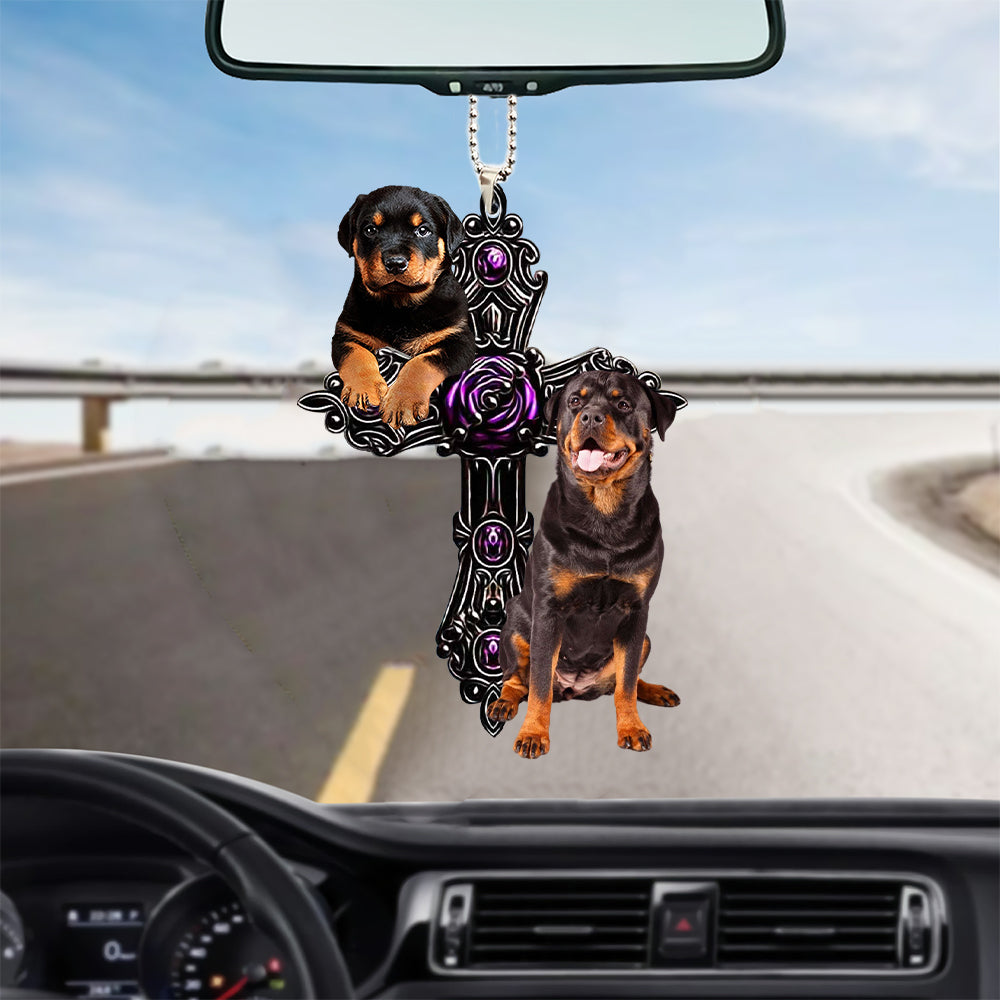 Rottweiler Pray For God Car Hanging Ornament Dog Pray For God Ornaments Godmerch