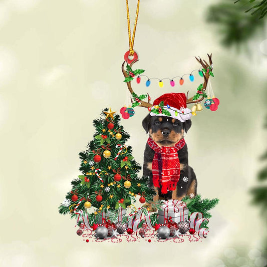 Godmerch- Ornament- Rottweiler 2-Christmas Tree Gift Hanging Ornament, Happy Christmas Ornament, Car Ornament