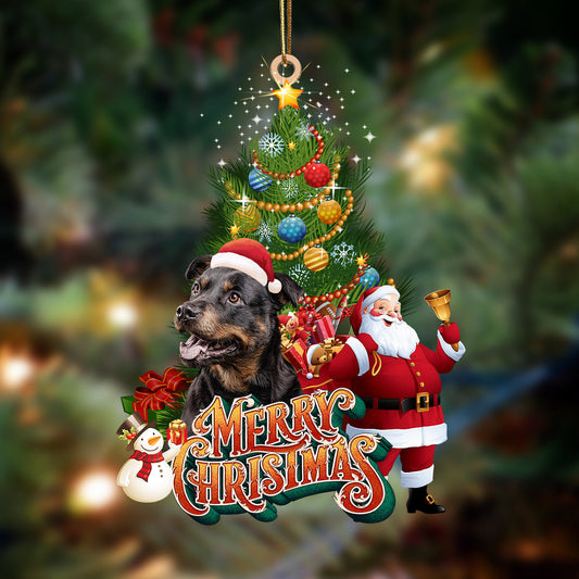 Godmerch- Ornament- Rottweiler2-Christmas Tree&Dog Hanging Ornament, Happy Christmas Ornament, Car Ornament