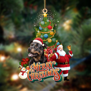 Godmerch- Ornament- Rottweiler2-Christmas Tree&Dog Hanging Ornament, Happy Christmas Ornament, Car Ornament