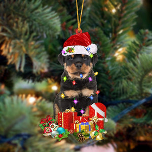 Rottweiler 2-Dog Be Christmas Tree Hanging Ornament