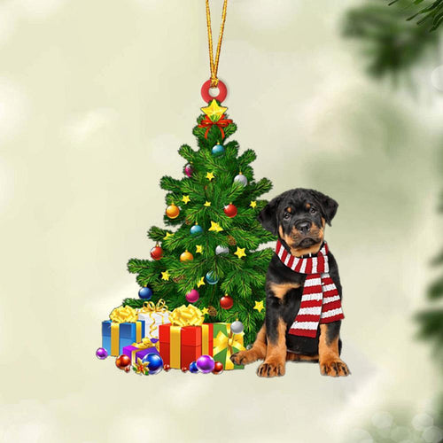 Rottweiler 2-Christmas Star Hanging Ornament