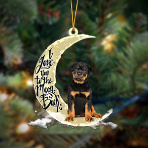 Godmerch- Rottweiler I Love You To The Moon And Back Hanging Ornament Dog Ornament, Car Ornament, Christmas Ornament