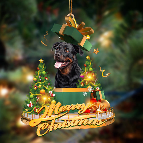 Godmerch- Ornament- Rottweiler-Christmas Gifts&dogs Hanging Ornament, Happy Christmas Ornament, Car Ornament