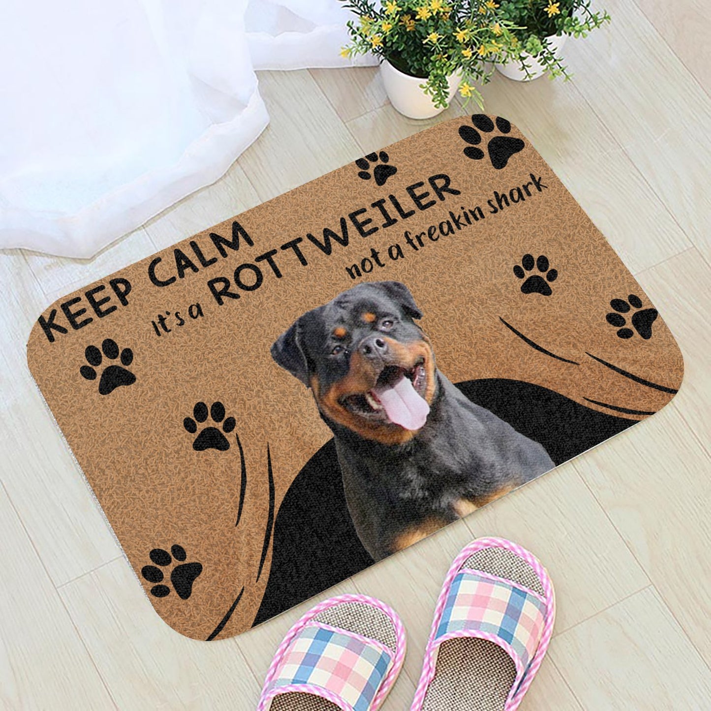 Keep Calm It's a Pitbull Not a Freakin Shark Doormat
