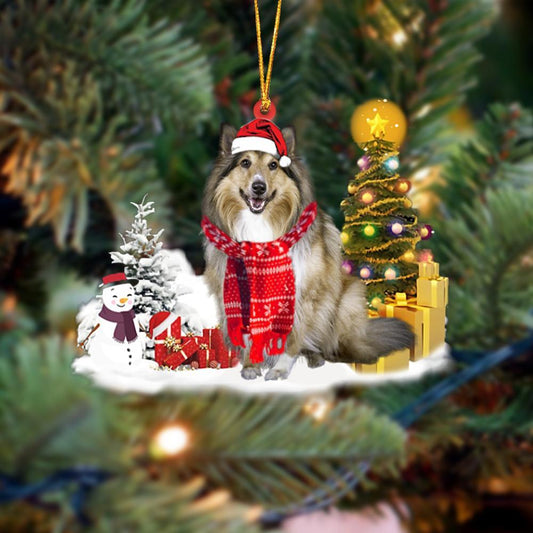 Godmerch- Ornament- Rough Collie Christmas Ornament Dog Ornament, Car Ornament, Christmas Ornament