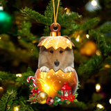 Rough Collie In Golden Egg Christmas Ornament