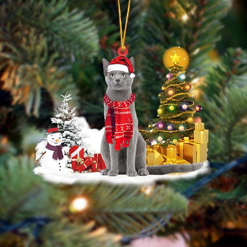 Godmerch- Ornament- Russian Blue Cat Christmas Ornament Dog Ornament, Car Ornament, Christmas Ornament