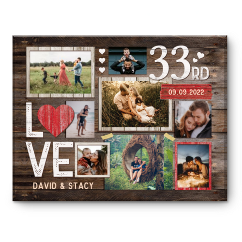 33rd Wedding Anniversary Gift, 33rd Anniversary Photo Collage, 33rd Anniversary Gift