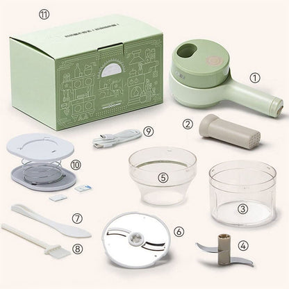 Portable Electric Vegetable Cutter Set Food Processor Chopper Kitchen Tools