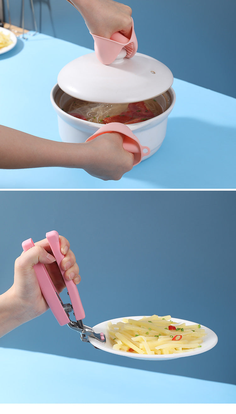 Stainless Steel Hot Bowl Dish Plate Gripper Clips - Clamp for Moving Hot Plate or Bowls with Food Out from Microwave Oven Kitchen Tools