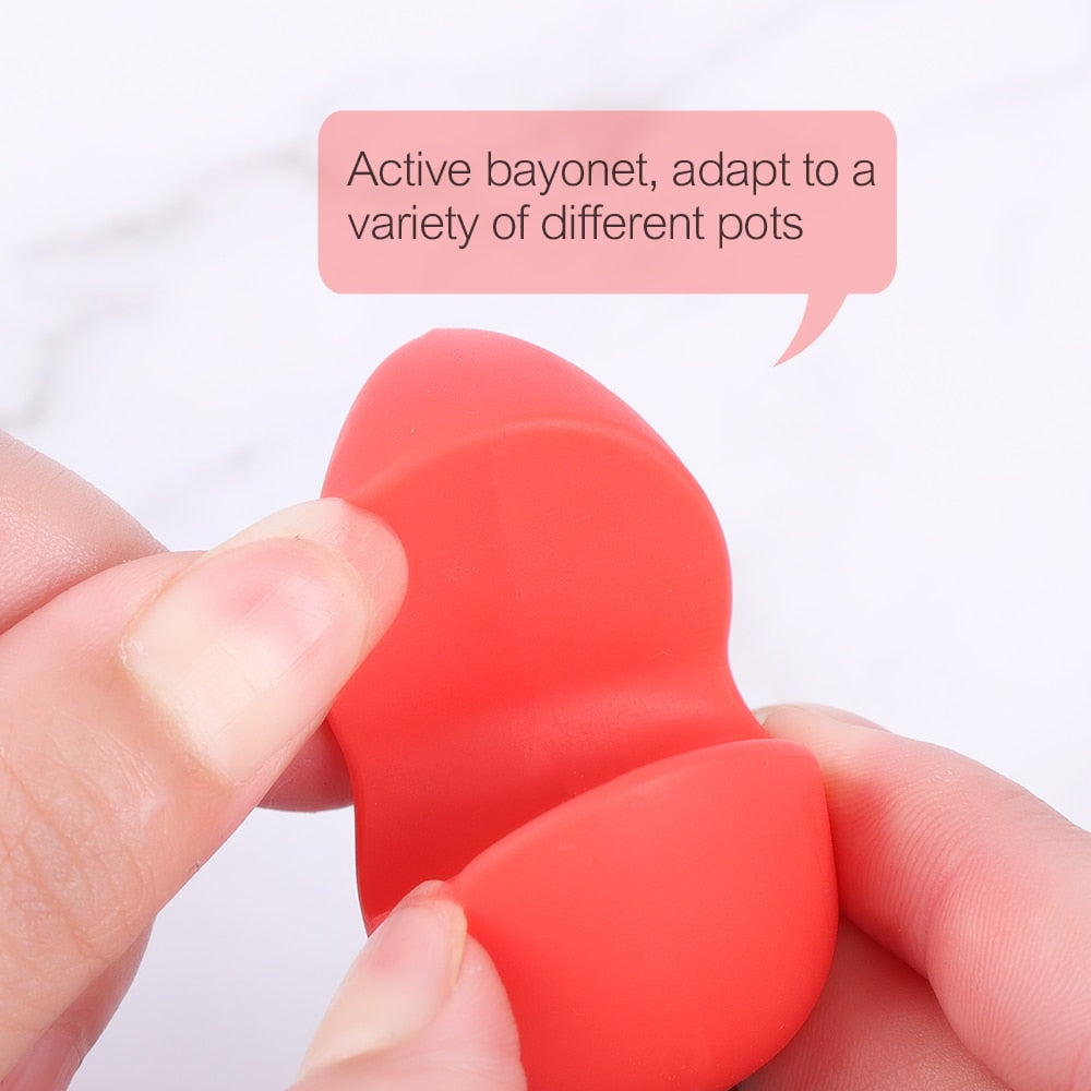 Silicone Pot Lid Holder and Spill Stopper - Heat- Resistant Kitchen Gadget