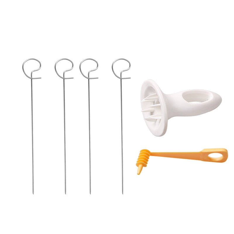 Portable Potato BBQ Skewers and Spiral Cutter for Camping and Outdoor Cooking