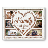 Family Photo Collage Canvas, Family Wall Decor, Side By Side Or Miles Apart Personalized Photo Gift