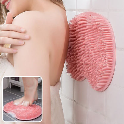 Exfoliating Shower Massage Scraper Bathroom Non-slip Bath Mat Back Massage Brush Silicone Foot Wash Body Cleaning Bathing Too
