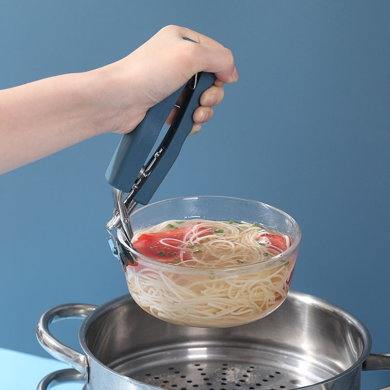 Stainless Steel Hot Bowl Dish Plate Gripper Clips - Clamp for Moving Hot Plate or Bowls with Food Out from Microwave Oven Kitchen Tools