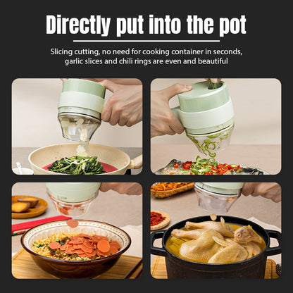 Portable Electric Vegetable Cutter Set Food Processor Chopper Kitchen Tools