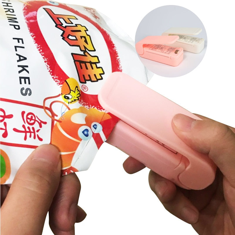 Mini Heat Bag Sealing Machine, Package Sealer Bags Thermal Plastic Food, Bag Closure Portable Sealer Packing, Kitchen Accessories