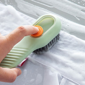 Multifunctional Long Handle Shoe Brush with Soap Dispenser for Household Cleaning