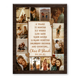 6th Anniversary Photo Collage Canvas, Custom 6 Year Anniversary Gift