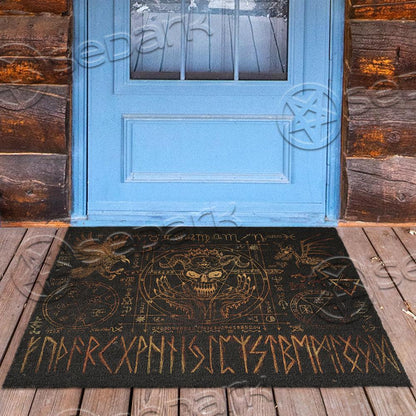 Satanic Symbol Goat Head Brown SED-0946 Door Mat